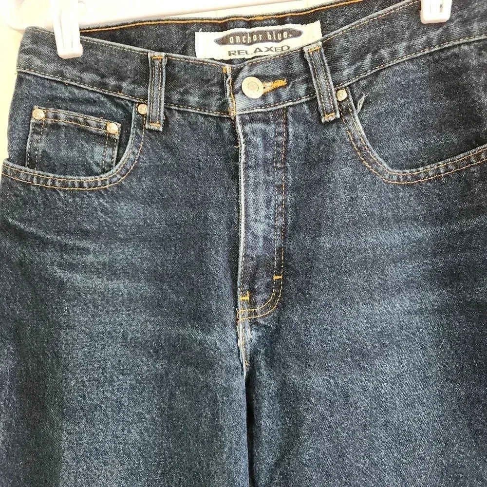 Vintage Anchor Blue relaxed straight leg dark denim jeans - Picture 5 of 6